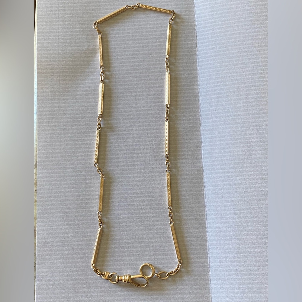 Beautiful Solid 10k Gold Antique Victorian Style Pocketwatch Chain. Weighs: 9.2g